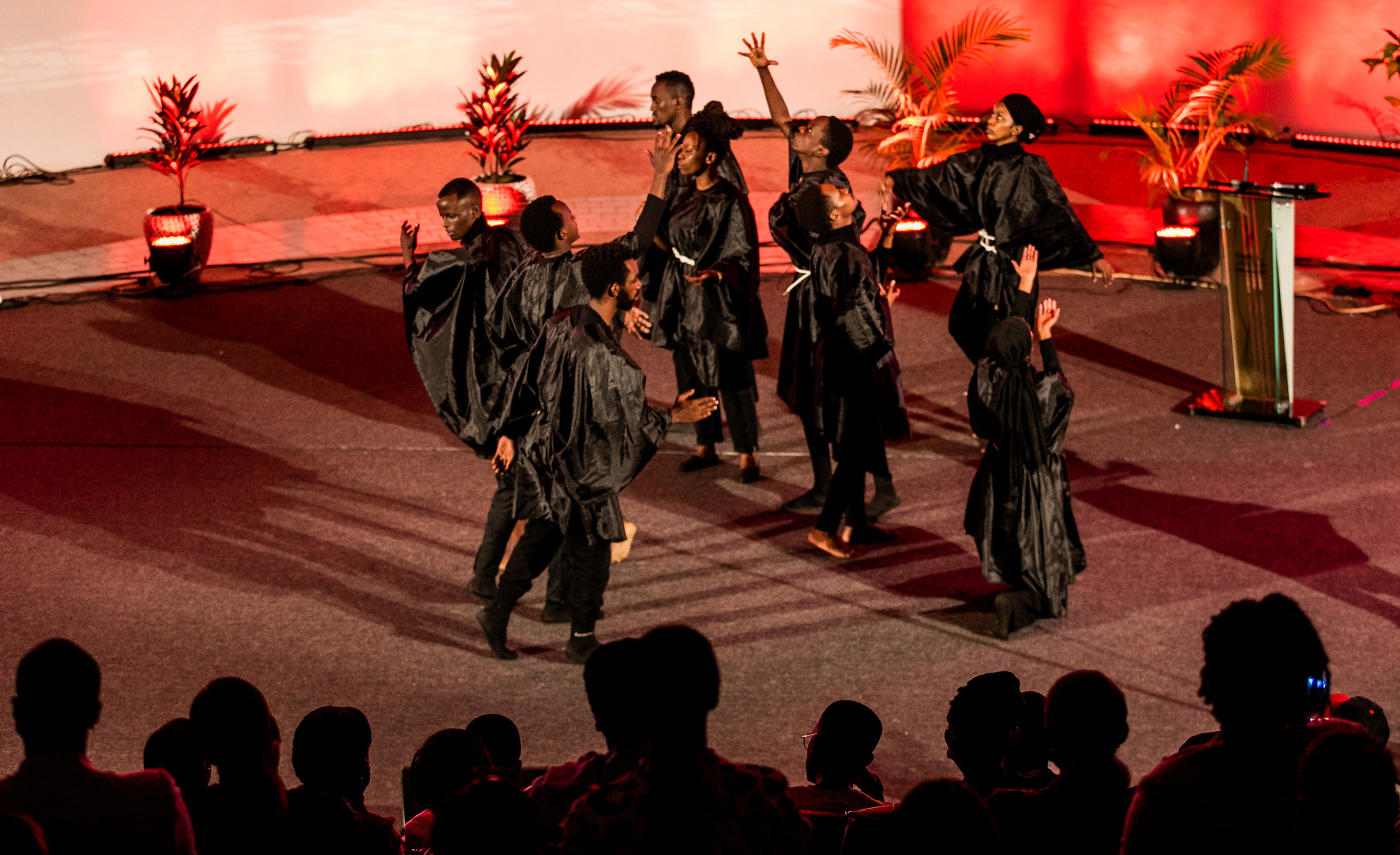 Some of the young performers during the play depicting the history of Rwanda, before and during the 1994 Genocide against the Tutsi. / Photos by Olivier Mugwiza