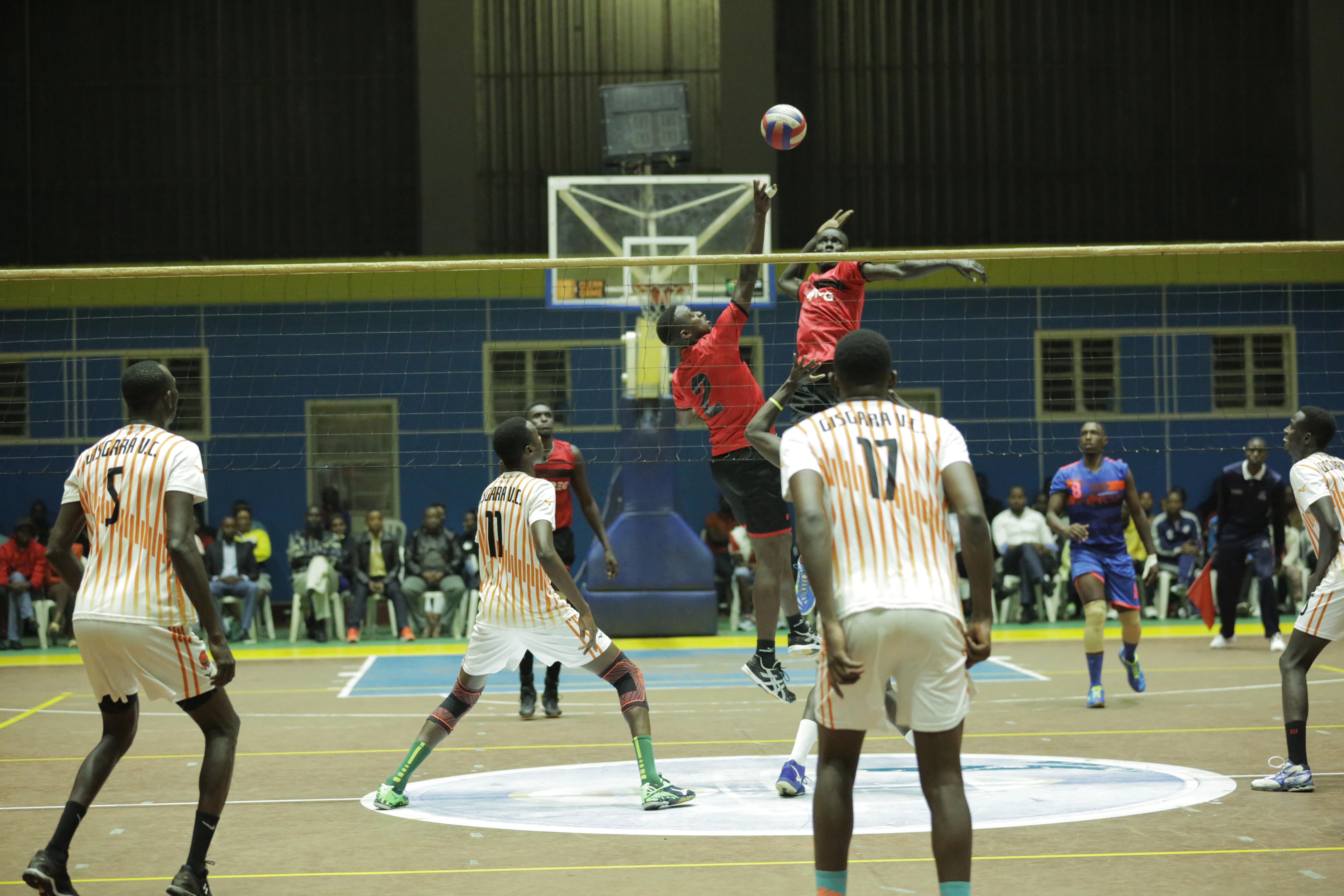 REG Volleyball players in action during a past game against Gisagara at Amahoro indoor stadium. Both clubs will represent Rwanda in the menu2019s African Club Championships slated in Tunis, Tunisia from May 5-18. Photo: Craish Bahizi.