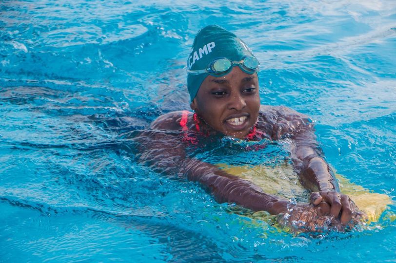 Alphonsine Agahozo, one of the elite swimmers in the country. She represented Rwanda at the Tokyo 2020 Olympics. Photo: Courtesy.