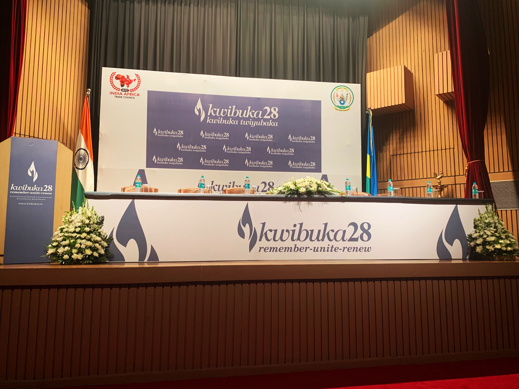 Inside the auditorium where some of the commemoration activities took place in India. 
