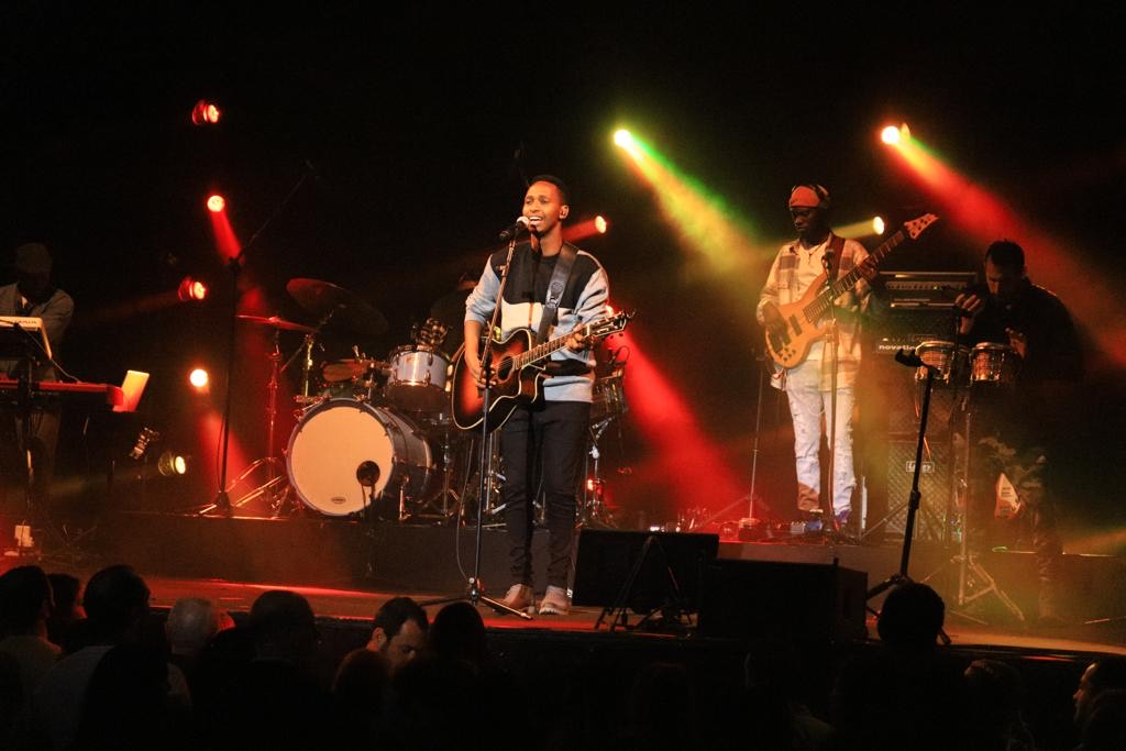 Israu00ebl Mbonyi on stage during his performance at Mt Carmel in Israel. Photos/Courtesy