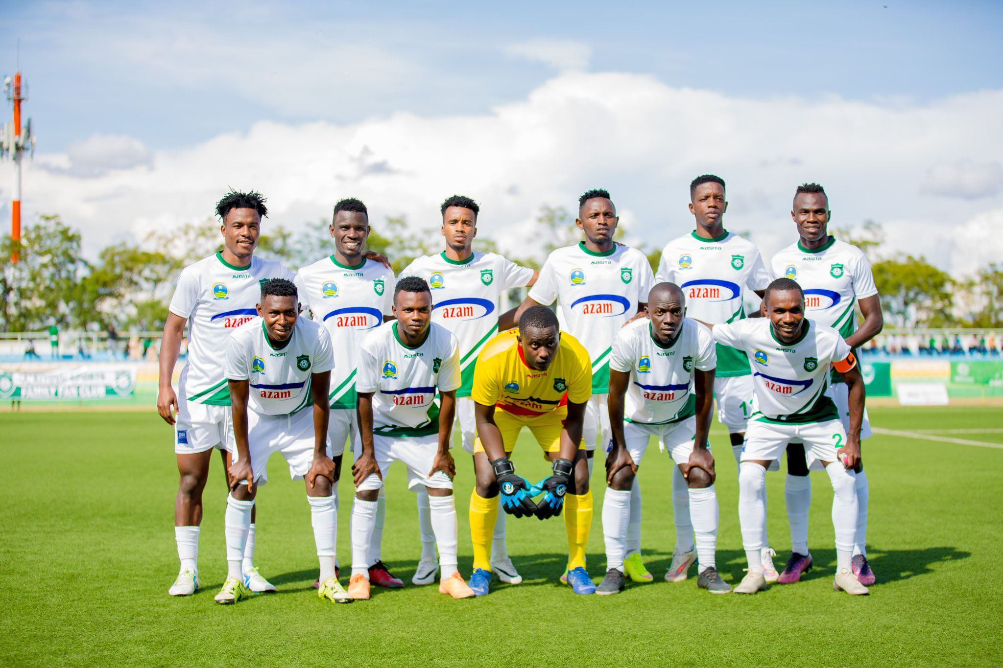 SC Kiyovu players pose for a group photo before their match against Marines FC. The Mumena based team were eliminated from Peace Cup tournament on Tuesday, April 19. / Photo: Courtesy.
