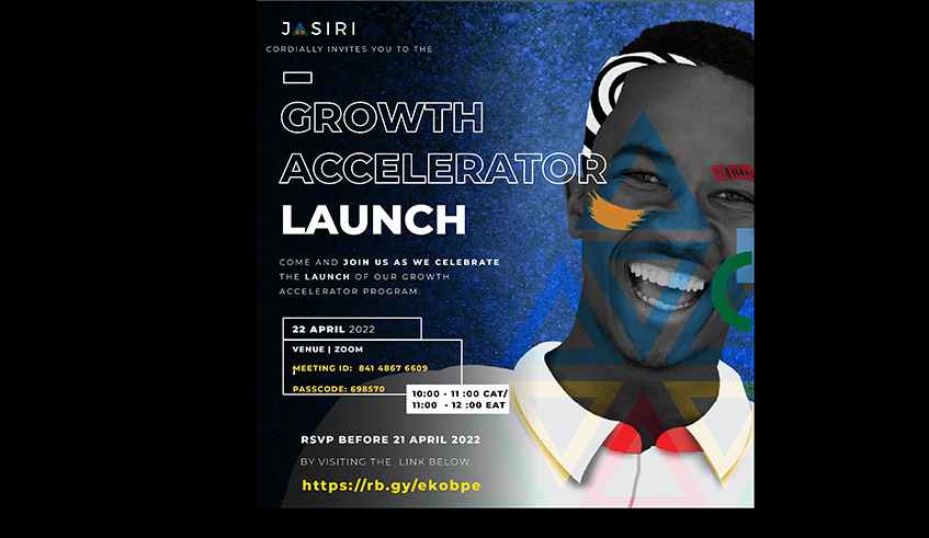 The JASIRI Growth Accelerator Launch is scheduled for Friday, April 22nd 2022
