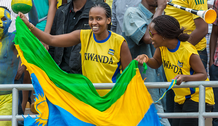 Amavubi fans cheer the team during a past match at Amahoro stadium. Rwanda was drawn in Group L of the 2023 Africa Cup of Nations Qualifiers alongside holders Senegal, Benin and Mozambique. Photo: Sam Ngendahimana.
