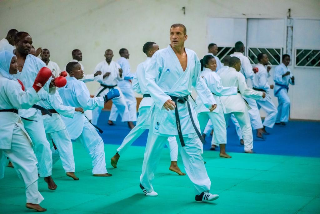 Christophe Pinna during a training session in Kigali. 