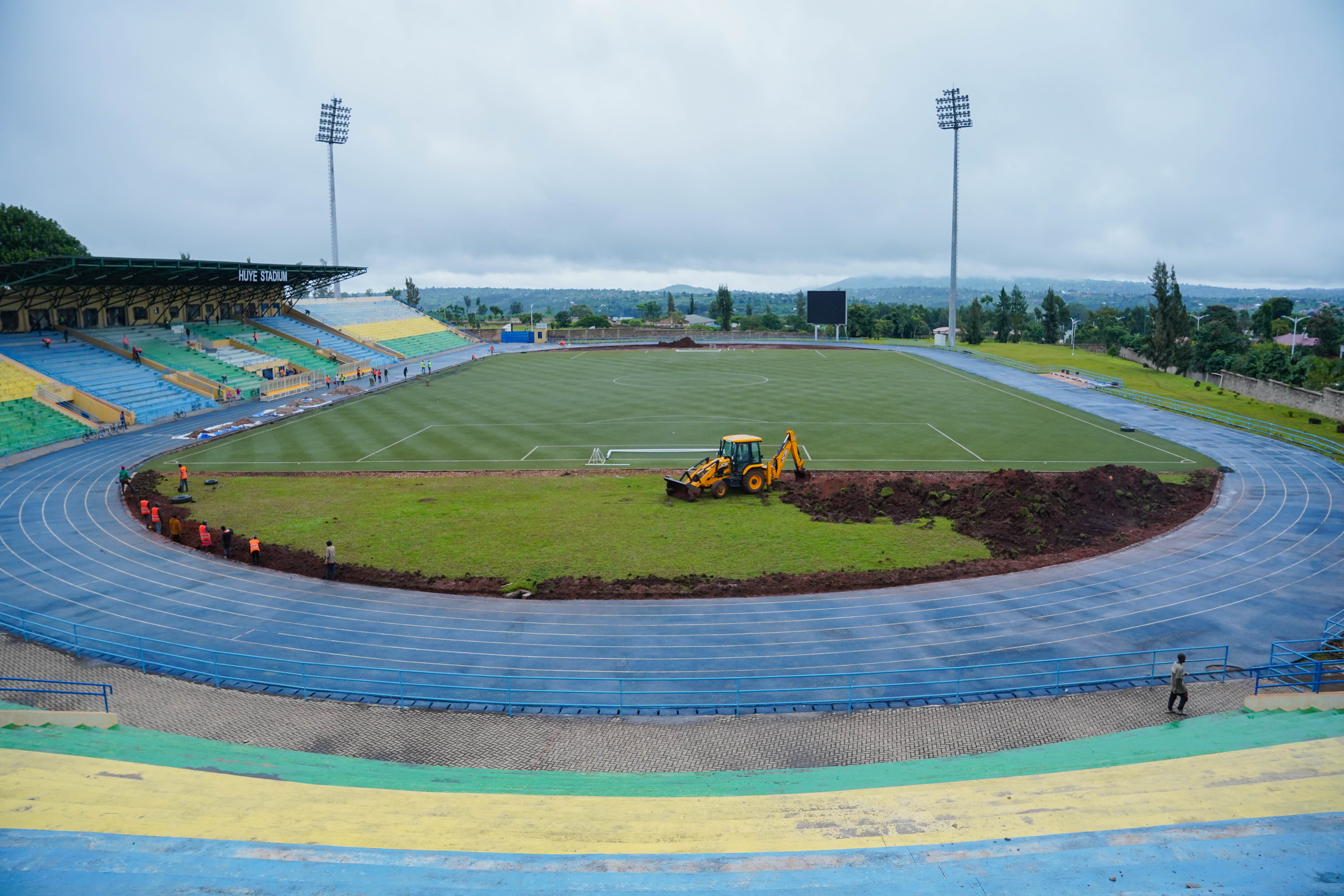 Huye Stadium, which usually hosts home games for Mukura, is under renovation. / Dan Nsengiyumva.