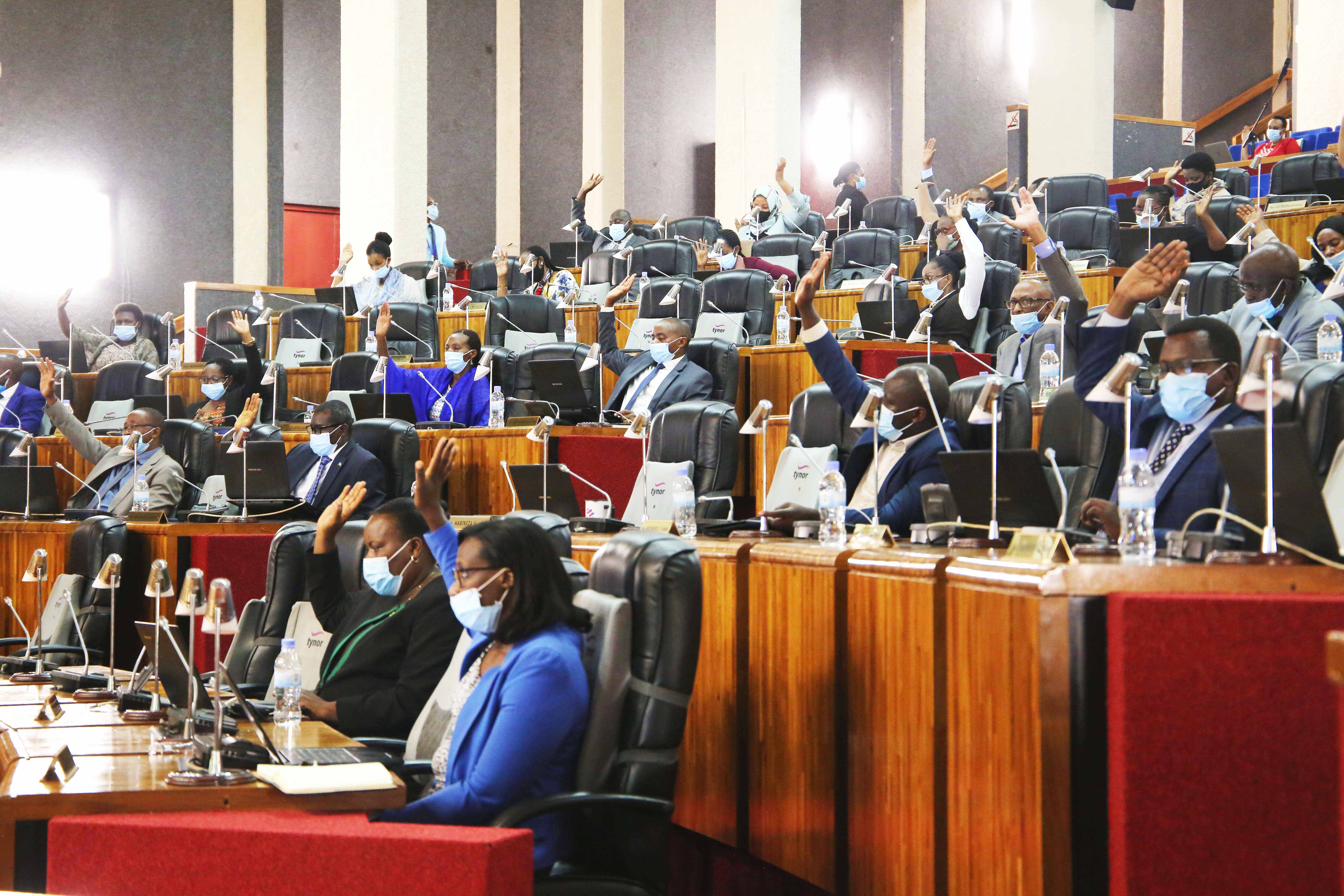 Members of parliament during a session in 2020. MPs have requested the Prime Minister to lay out a plan to remove all illegal activities encroaching buffer zones of lakes and rivers across the country. Photo by Craish Bahizi