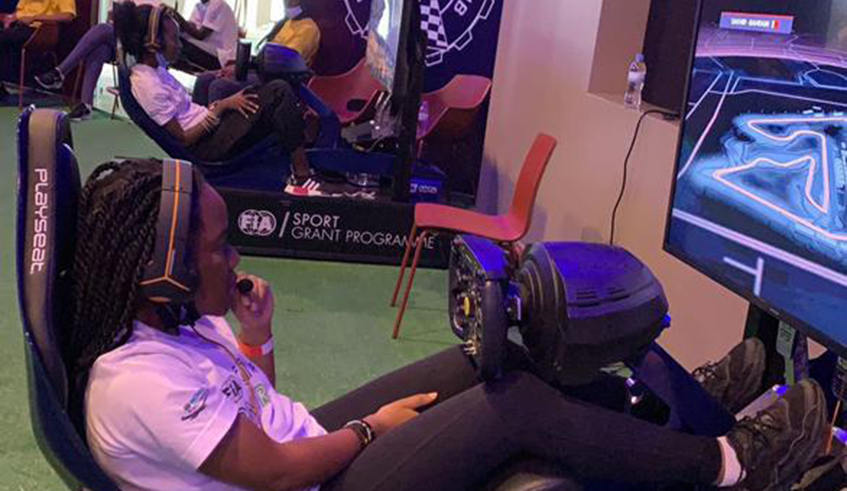 A lady tries out out the E-game at the Kigali Arena recently. The studio will officially be launched on May, 9th. Photo: Courtesy.