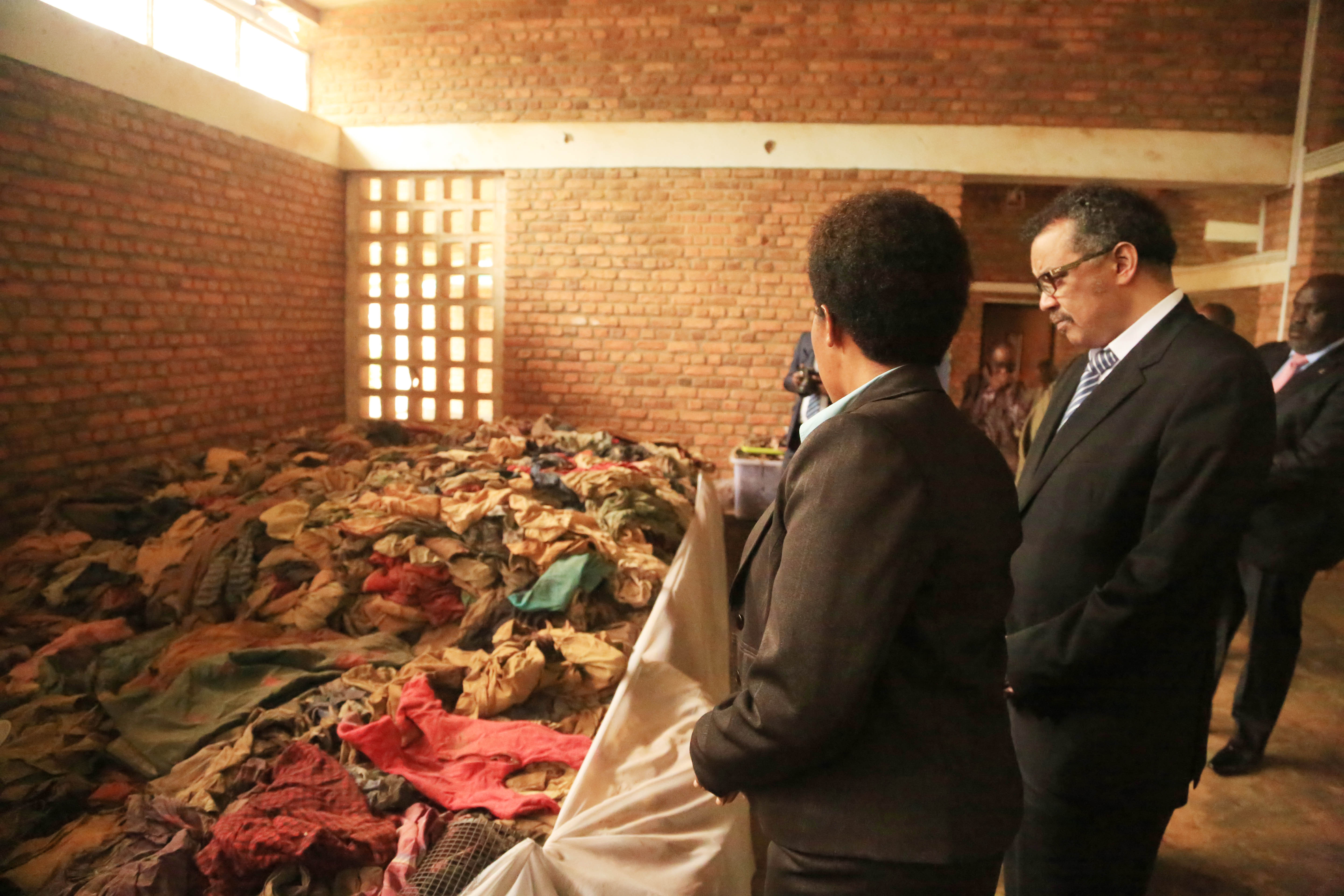 Dr Tedros Adhanom Ghebreyesus, the Director-General, World Health Organization, during a visit to Nyamata Genocide Memorial, previously a Catholic Church, on January 11, 2018. Thousands of people were killed there during the Genocide against the Tutsi. 