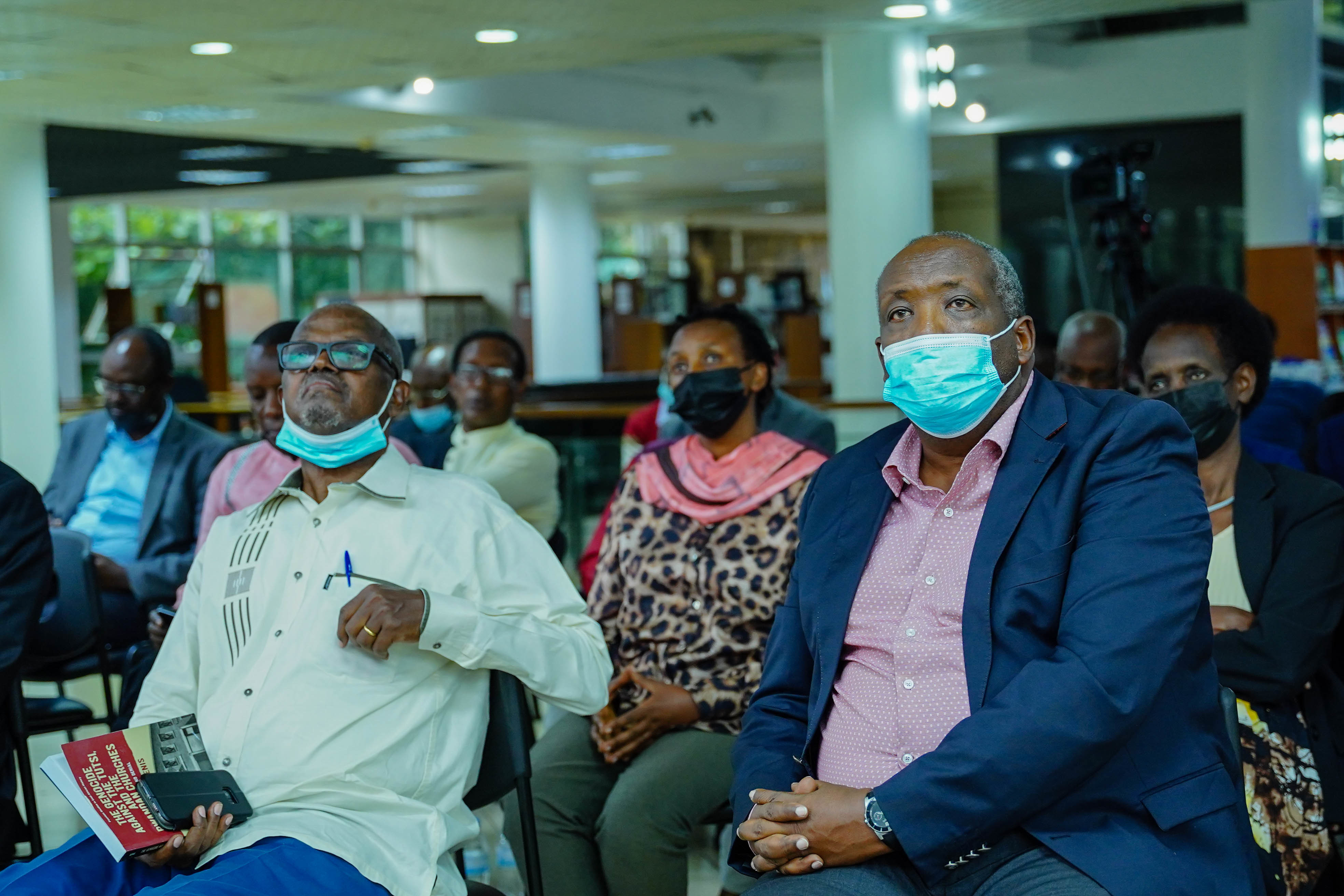 Jean Damascene Bizimana, the Minister for National Unity and Civic Engagement speaks at the launch of the book on Friday ,May 6. All Photos by Dan Nsengiyumva