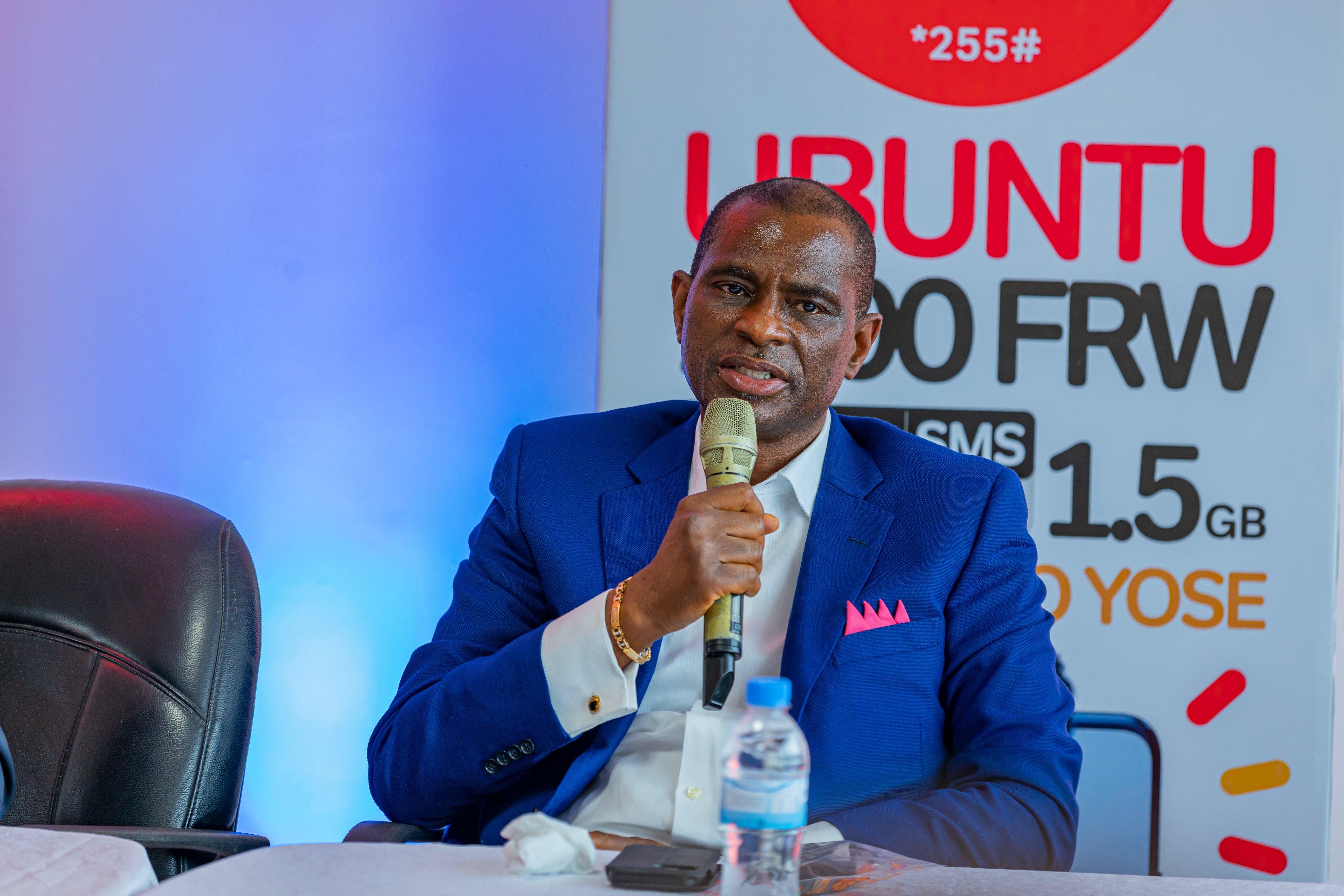 Airtel Africa Group CEO and Managing Director,  Segun Ogunsanya who was on a working visit to Rwanda addresses a press conference in Kigali on May 6. 