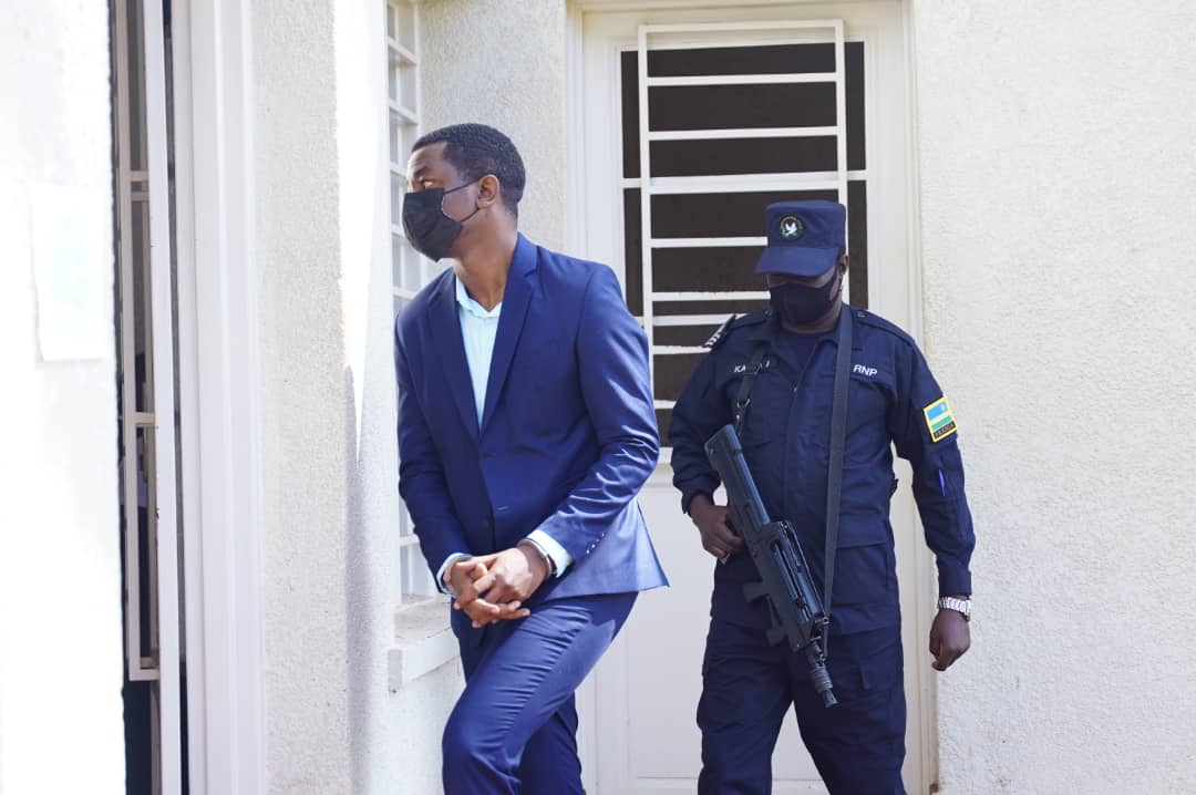 Suspect  Dieudonnu00e9 Ishimwe, commonly known as u2018Prince Kidu2019 arrives at Kicukiro Primary Court for a bail hearing session on Wednesday ,May 11. Photo by Dan Nsengiyumva