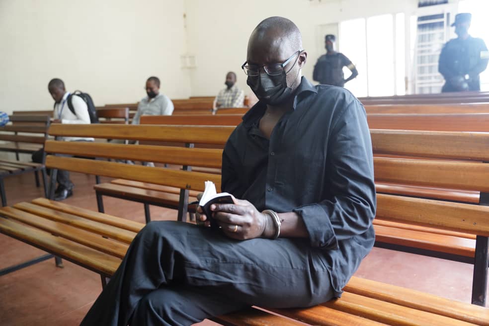 Genocide suspect Jean-Paul Micomyiza in Kicukiro Primary Court for the bail hearing on May 11. 