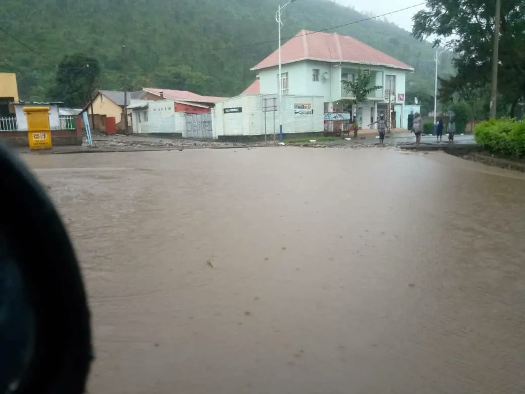 A view of a flooded street in Rubavu District. / Courtesy