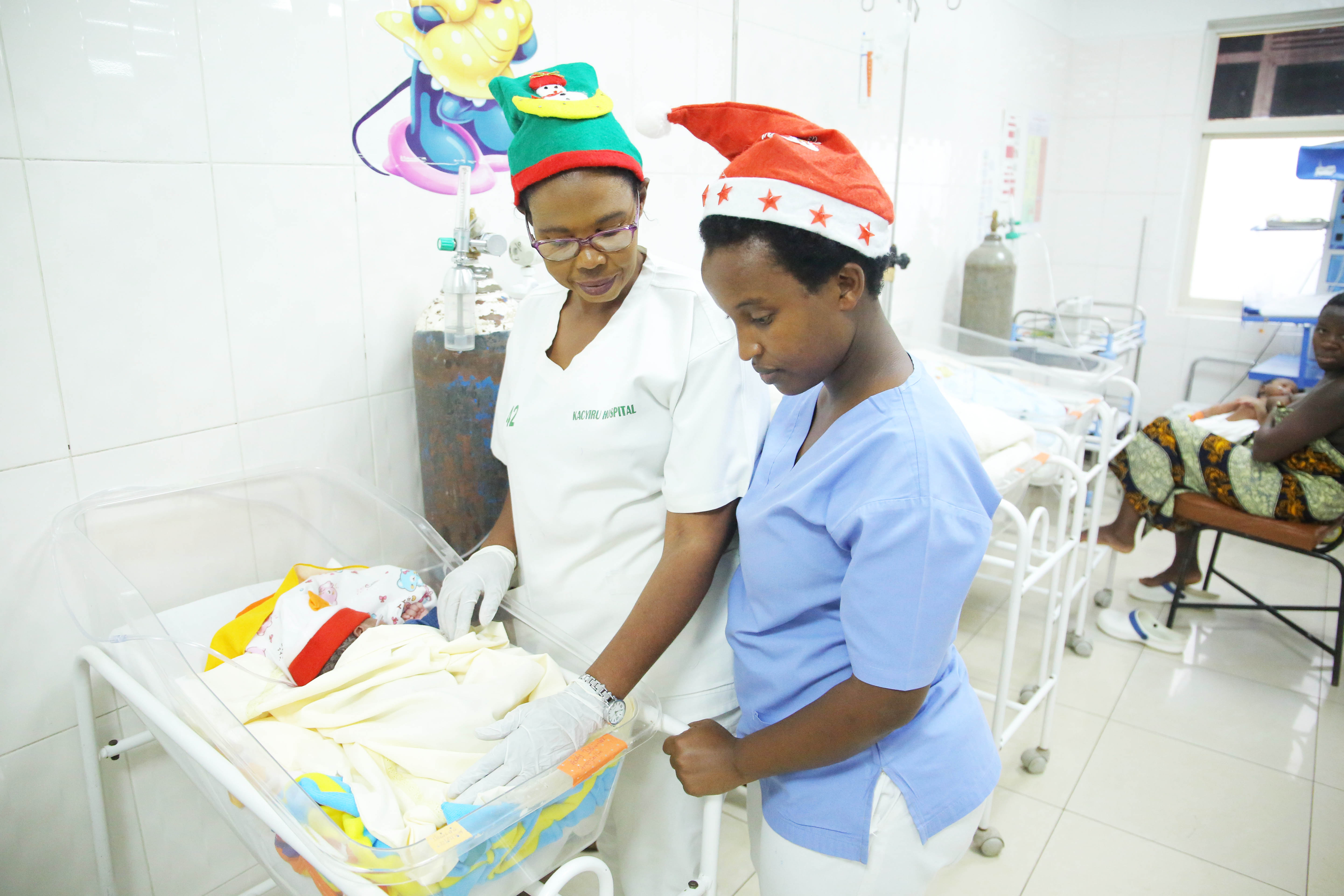 Nurses during baby care services at Kacyiru Hospital on December 25, 2019. International Nurses Day is observed around the world on 12th May each year to recognise their contributions  to society. 