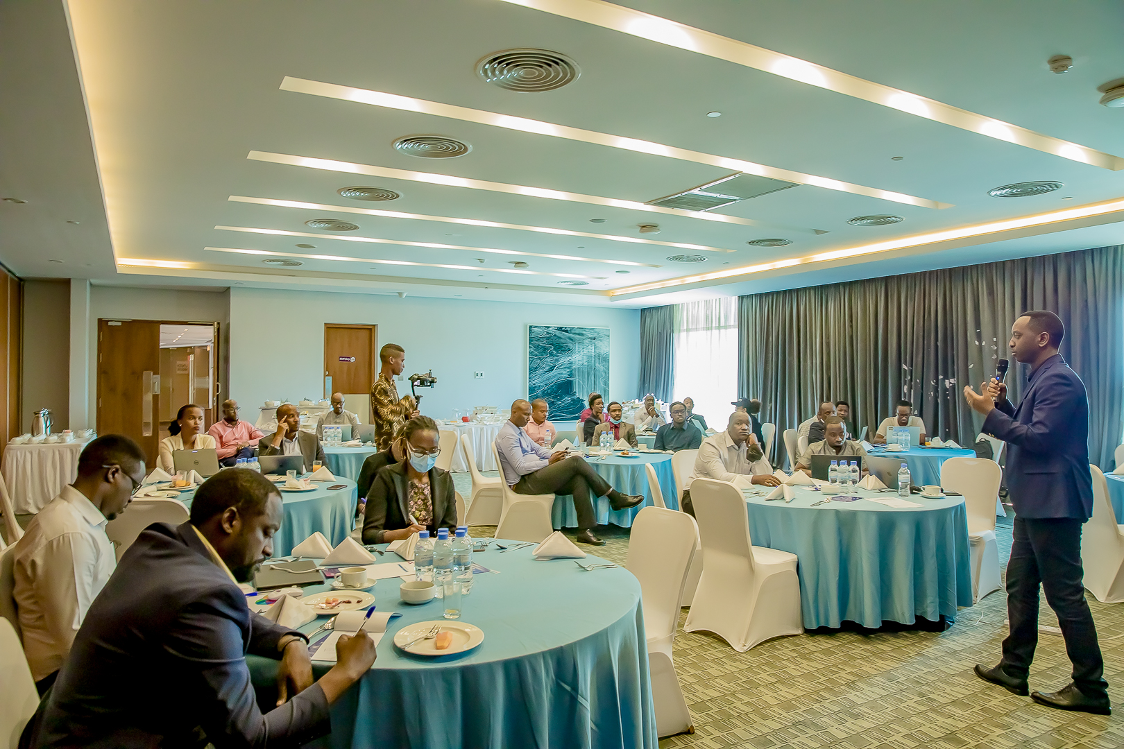 Chief Executive Officer at Liquid Intelligent Technologies Rwanda,Alexis Kabeja, addresses the event on how this  business cloud platform is expected to help businesses digitize their operations.The launch of the Microsoft Azure Stack Hub took place in Kigali on Thursday, May 12. 