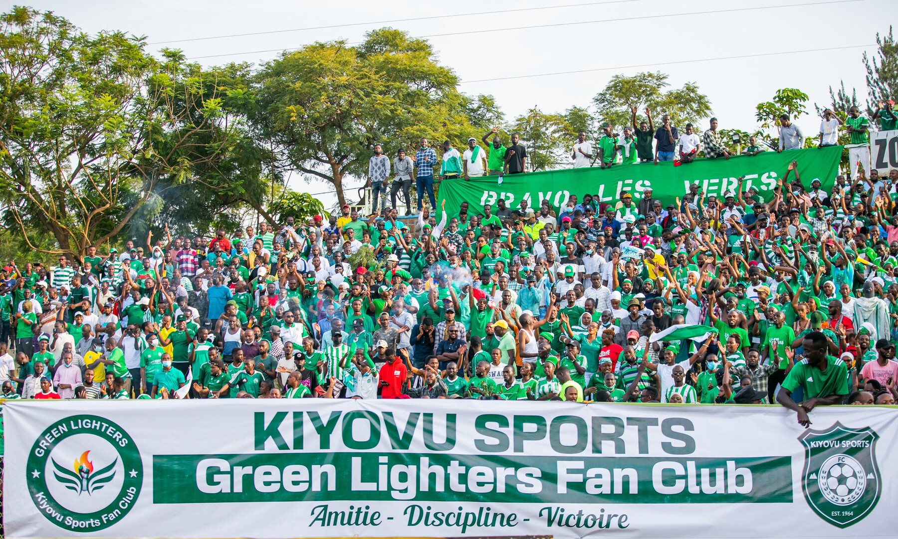 Kiyovu SC fans during the league match at Kigali Stadium. 