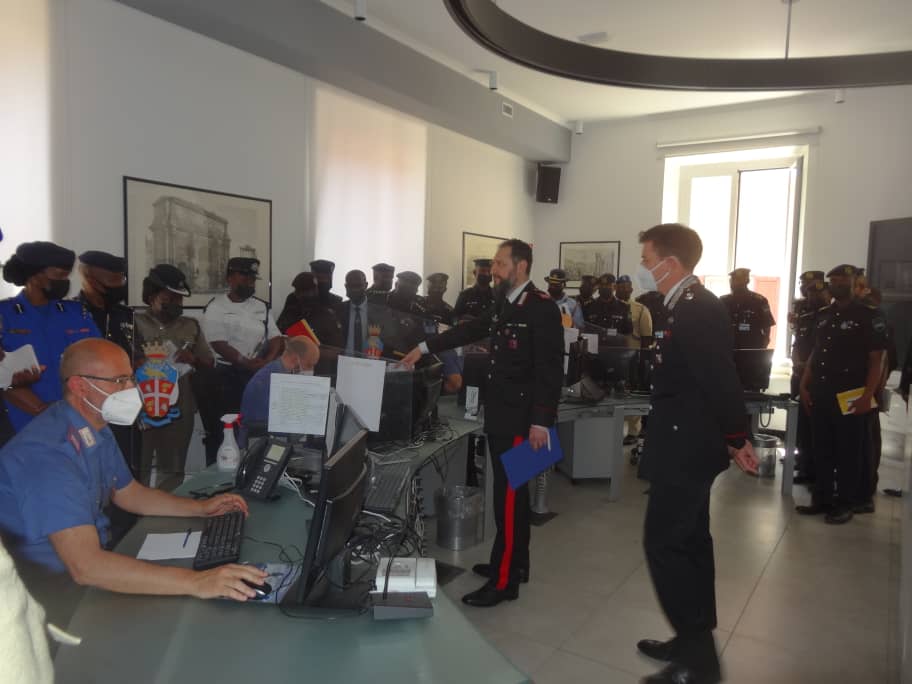 Police Senior Command and Staff Course students visiting the Carabinieri Provincial Commando of Rome, Italy on Monday on May 16.Courtesy