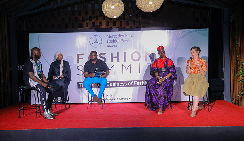 Lord Gilles from Canada, Nimco Adam from the USA, Nallah Sangare from France, and Chris Vitj a fashion guru from Belgium interacted with local fashion designers, media, and models during a panel discussion. Photos/ Dan Nsengiyumva