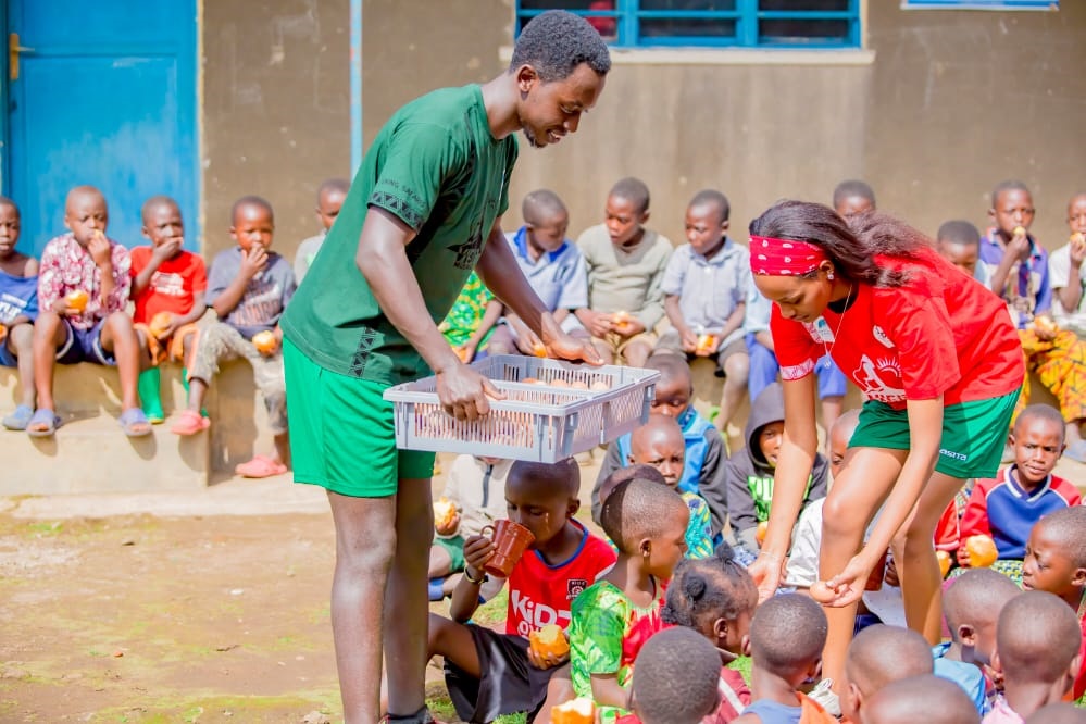 Children being fed at the ECDC. Photos/Courtesy