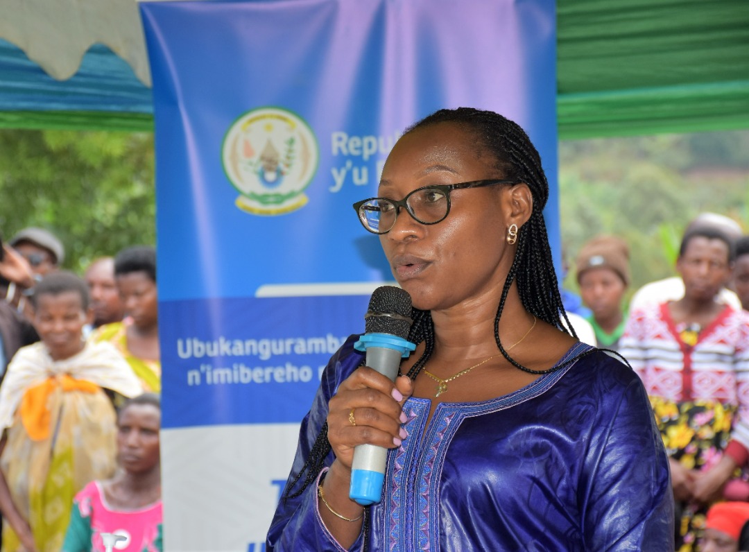 Minister of Gender and Family Promotion  Jeannette Bayisenge speaks at the official opening of a national awareness campaign u2018Safe and Resilient Familyu2019 in Rutsiro on May 17. Courtesy