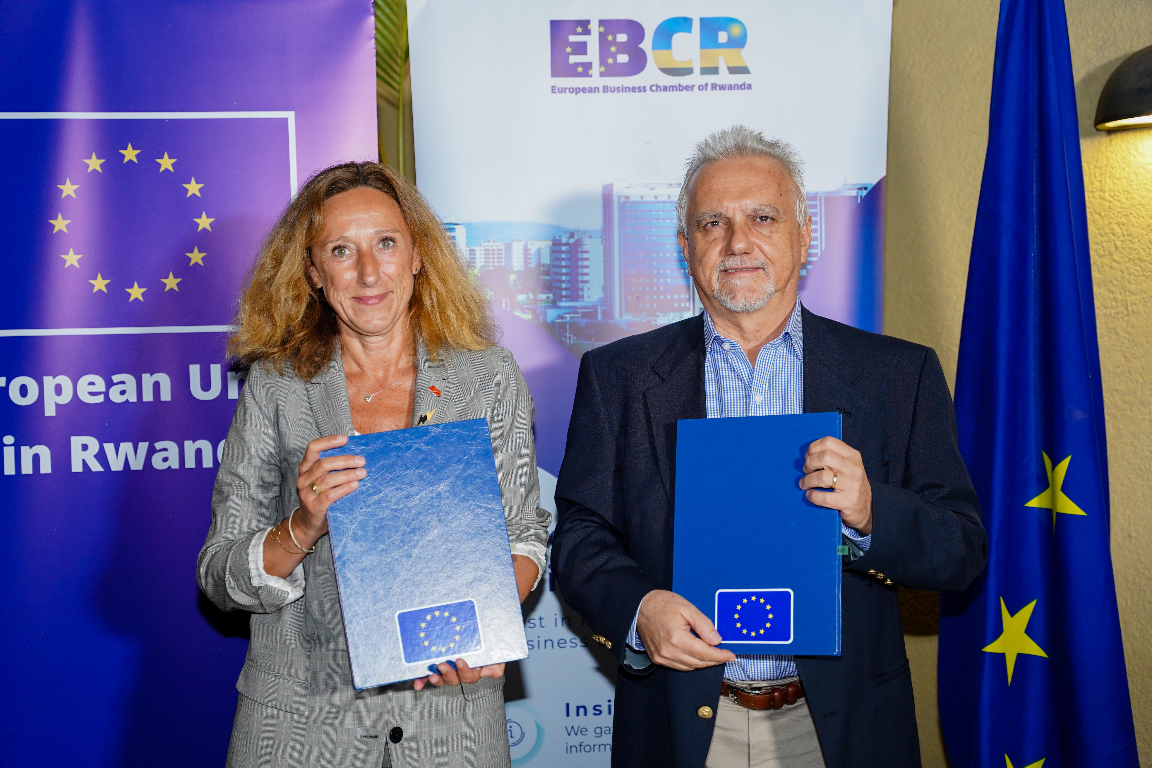Deputy Director General in EU International Partnerships Myriam Ferran and EBCR President Giovanni Davite. 