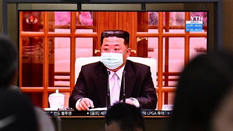 North Korean leader Kim Jong Un appeared in a face mask to order nationwide lockdowns. 
