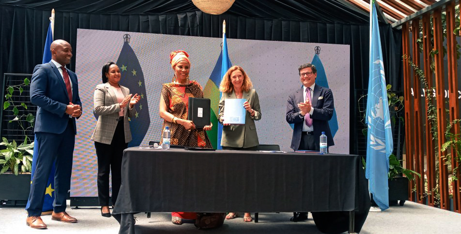 The signing ceremony of a funding agreement worth over Rwf 8 billion, to expand socio-economic opportunities for youth, was signed in Kigali on May 19. Courtesy