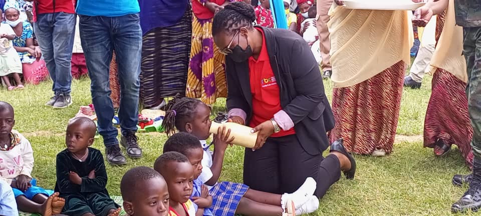 Children are given milk in Ngororero District. The government has set targets to reduce malnutrition and stunting to less than 19 percent by 2024.