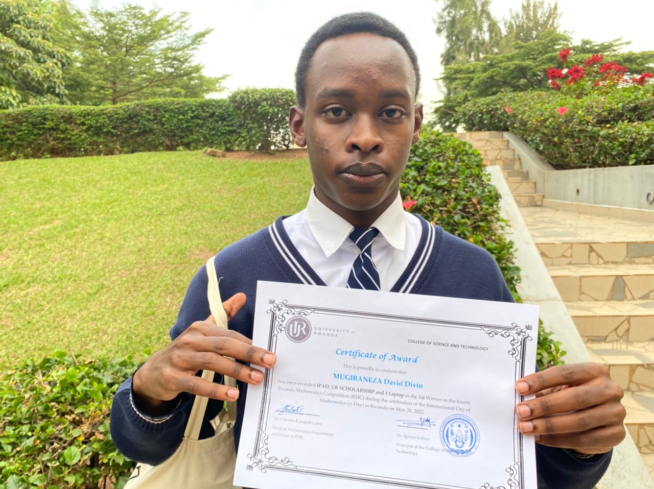 Mugiraneza emerged winner of Rwanda Mathematics Competition. Photo: Evon Rusanga.