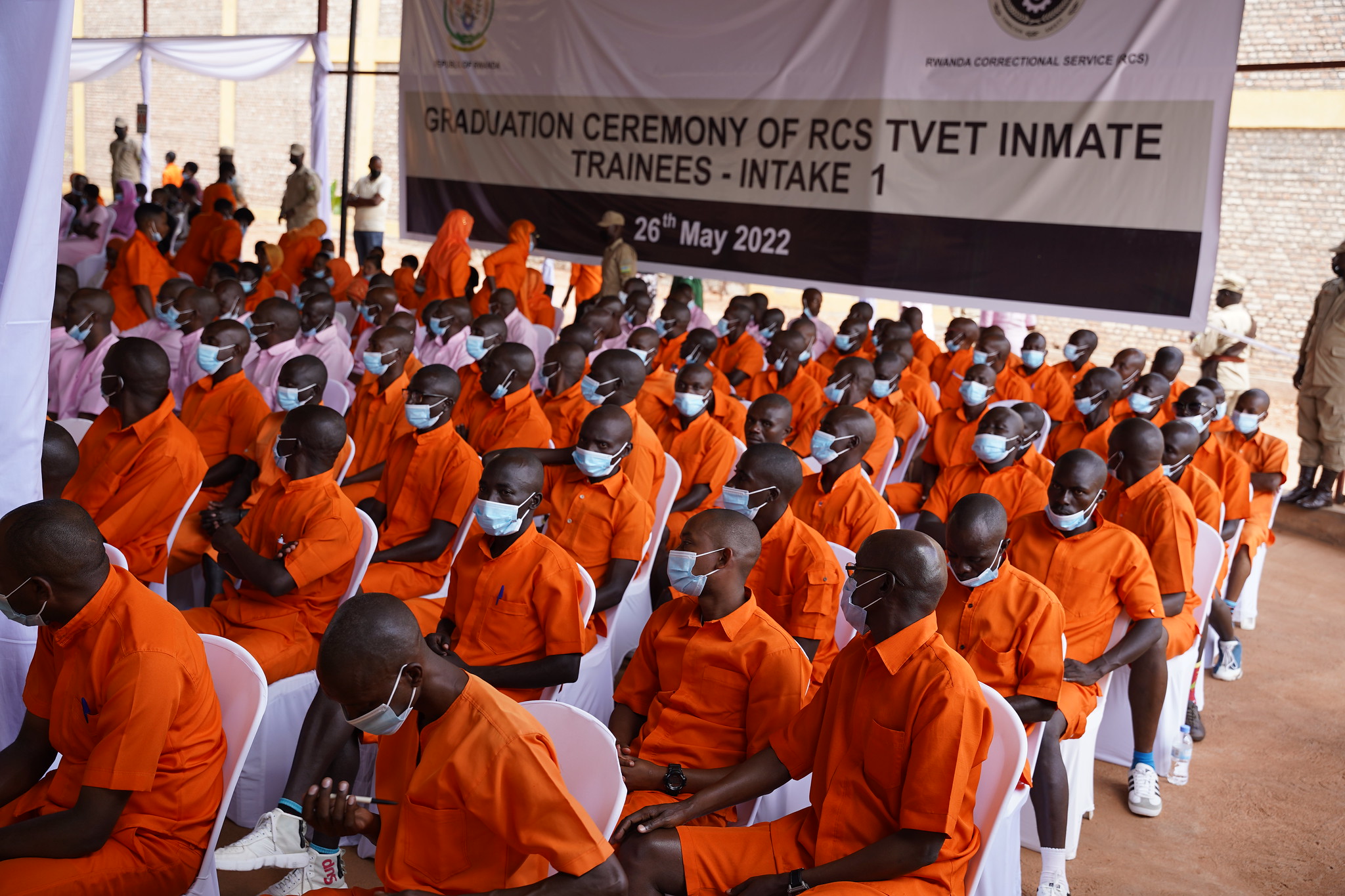 The graduated inmates have a lot of joy and eagerly want to use their newly acquired skills.