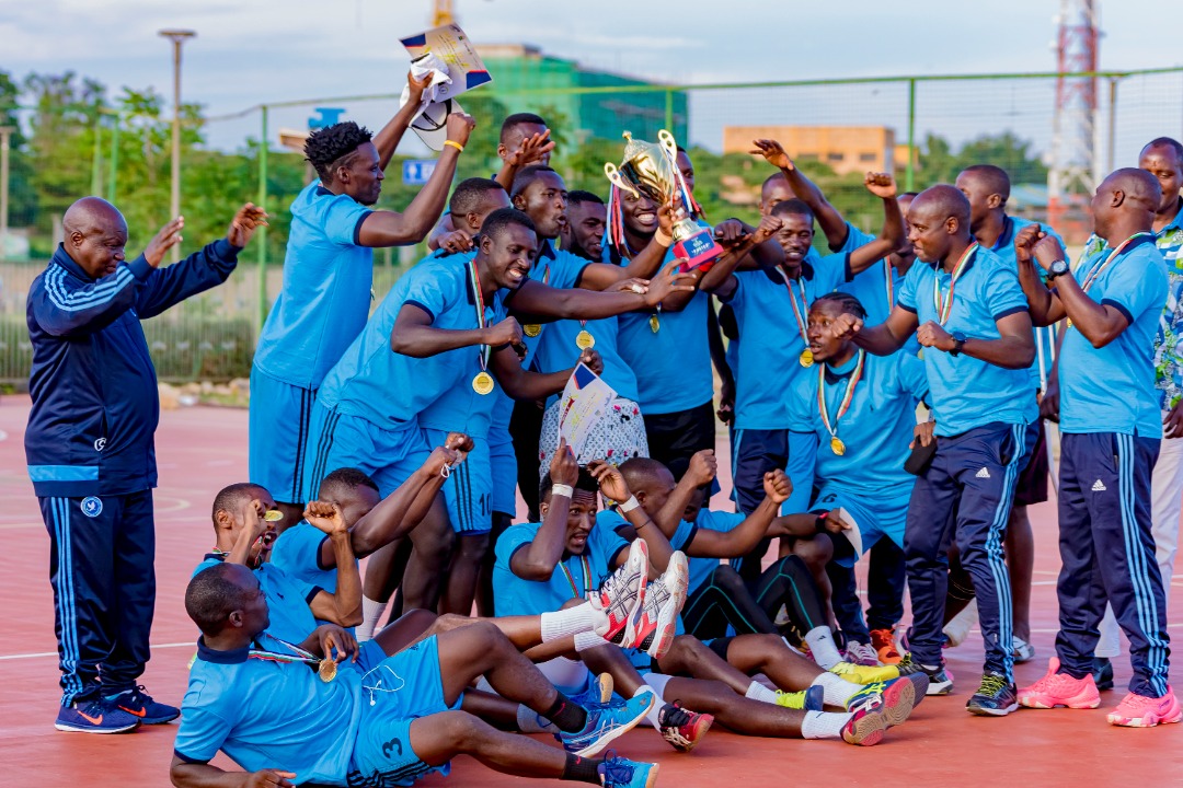 Police players celebrate after winning the 2021 Genocide Memorial Handball tournament. Photo: File.