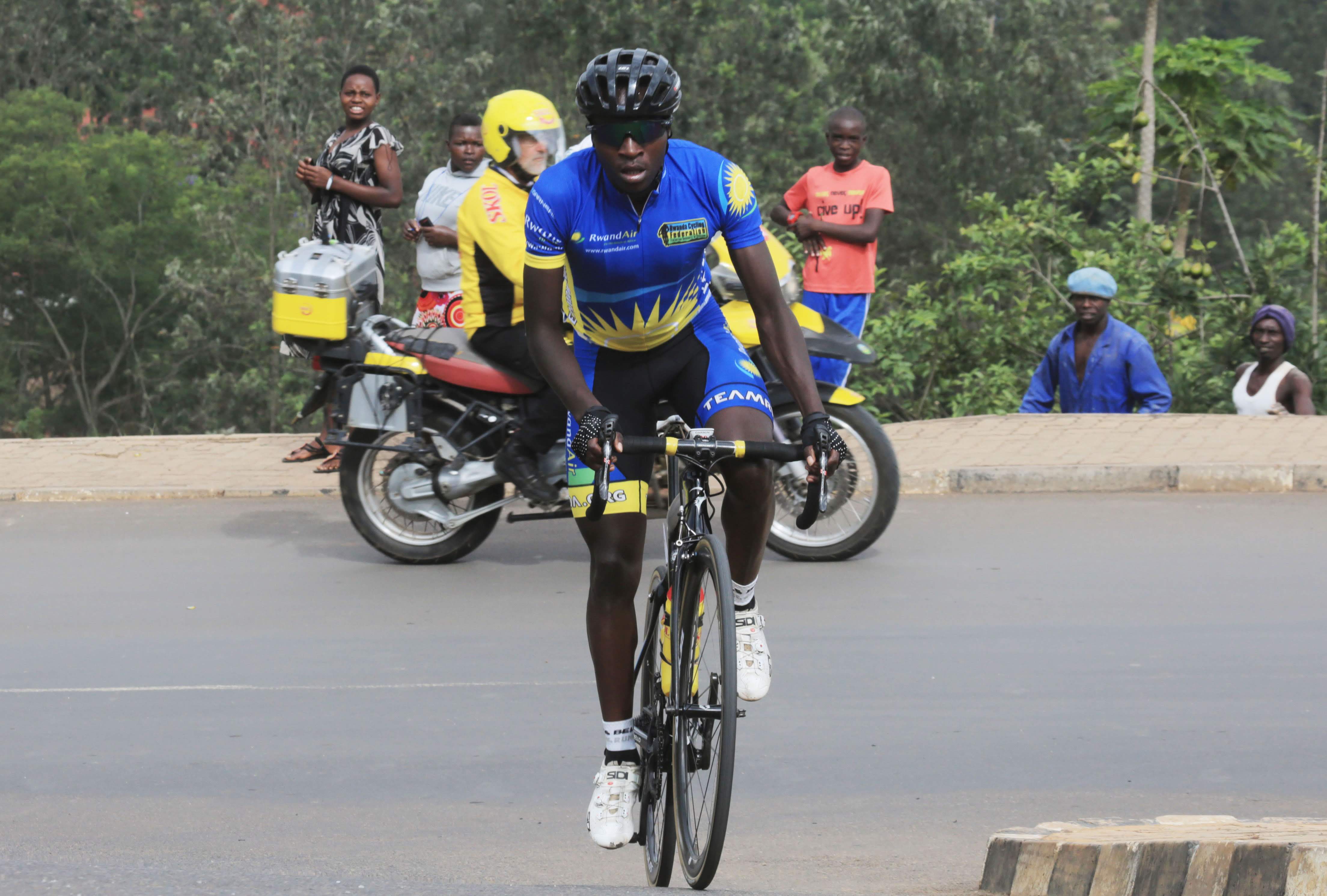 Team Rwanda rider Didier Munyaneza during Tour du Rwanda. The 24-year-old signed for the South African cycling side on a one-year from Benediction Ignite, becoming the fourth Rwandan rider to join ProTouch the team. 