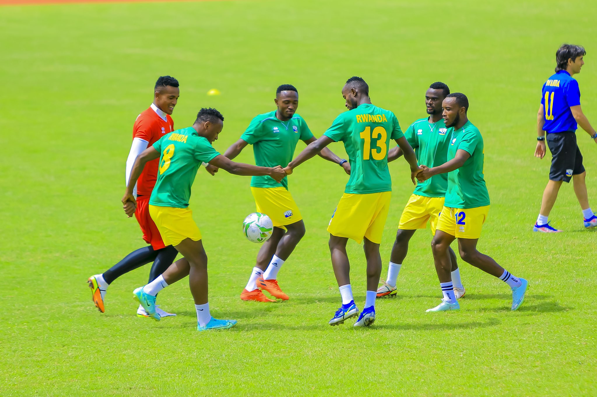 Amavubi players during a training session before heading to Senegal. Photo Courtesy