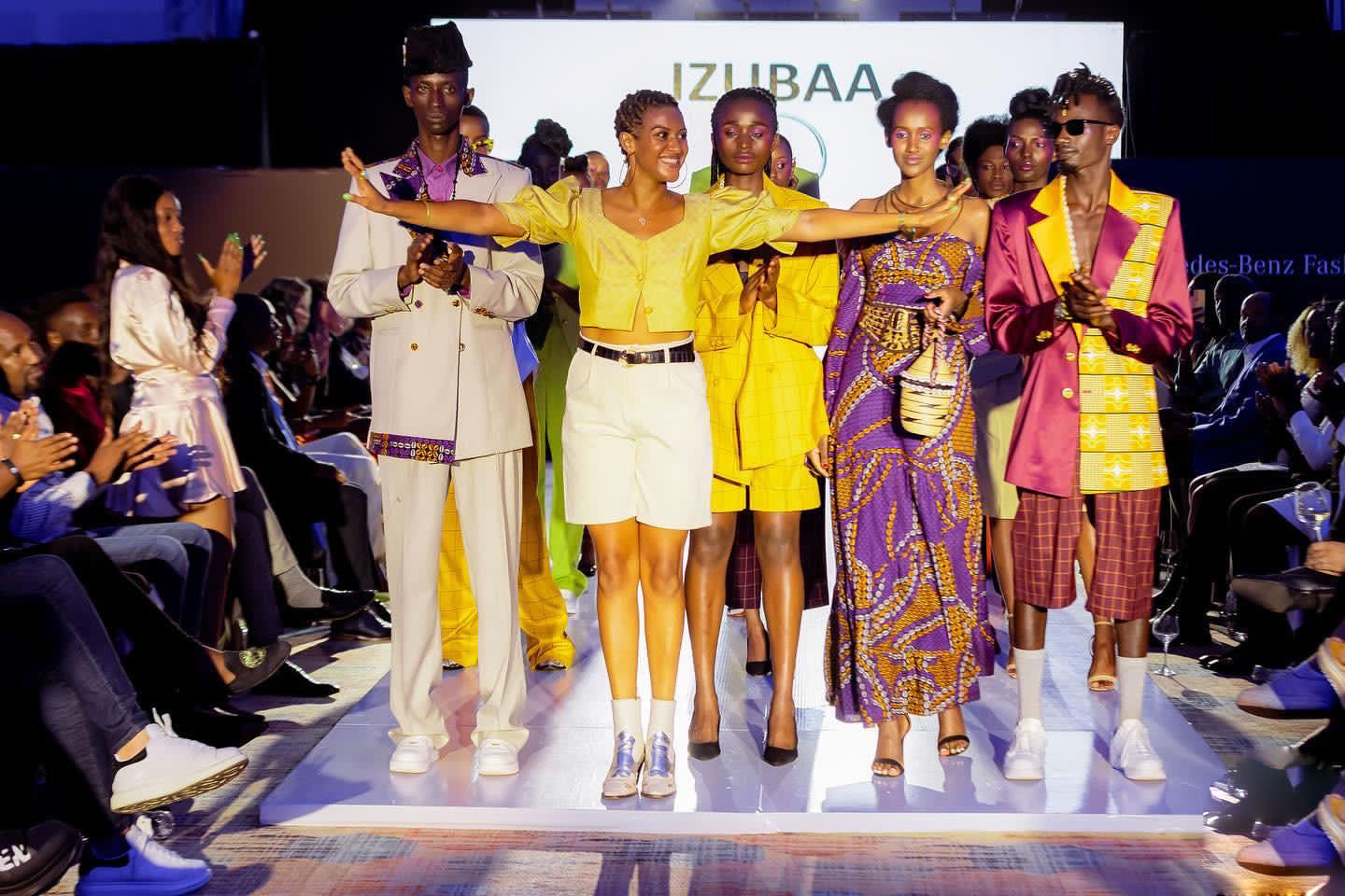 Elodie Fromenteau  and her models during the Crown Conference in Nyarutarama, Kigali.  Photo/ Net