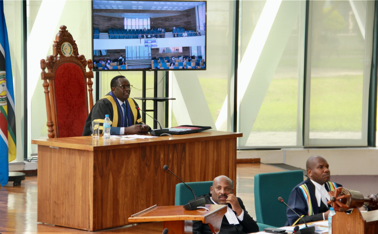 The East African Legislative Assembly Speaker Martin Ngoga chairs a session on June 9. 