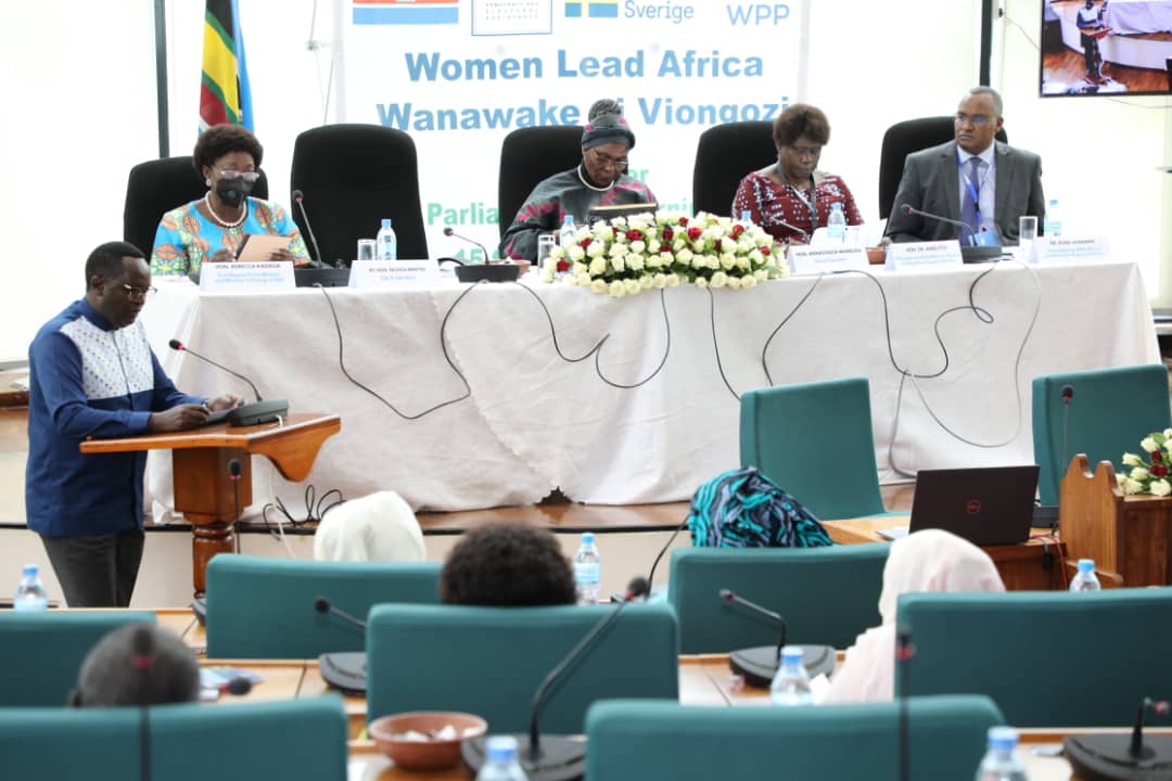 EALA Speaker Martin Ngoga addresses the meeting on Wednesday, June 15. During his remarks Ngoga said that  womenu2019s rights are human rights and womenu2019s leadership unleashes their potential and talents. / Courtesy