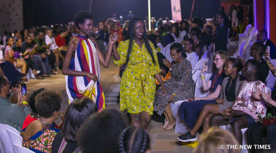 Rwandan designer Sonia Mugabo on a runway at a past Rwanda Fashion Week show. The event this year is inspired by CHOGM 2022 themes  and features both established and emerging designers. 