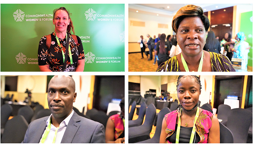 Delegates durig the interviews with TNT journalist at the Commonwealth Women Forum on June 20. Photos by Craish Bahizi