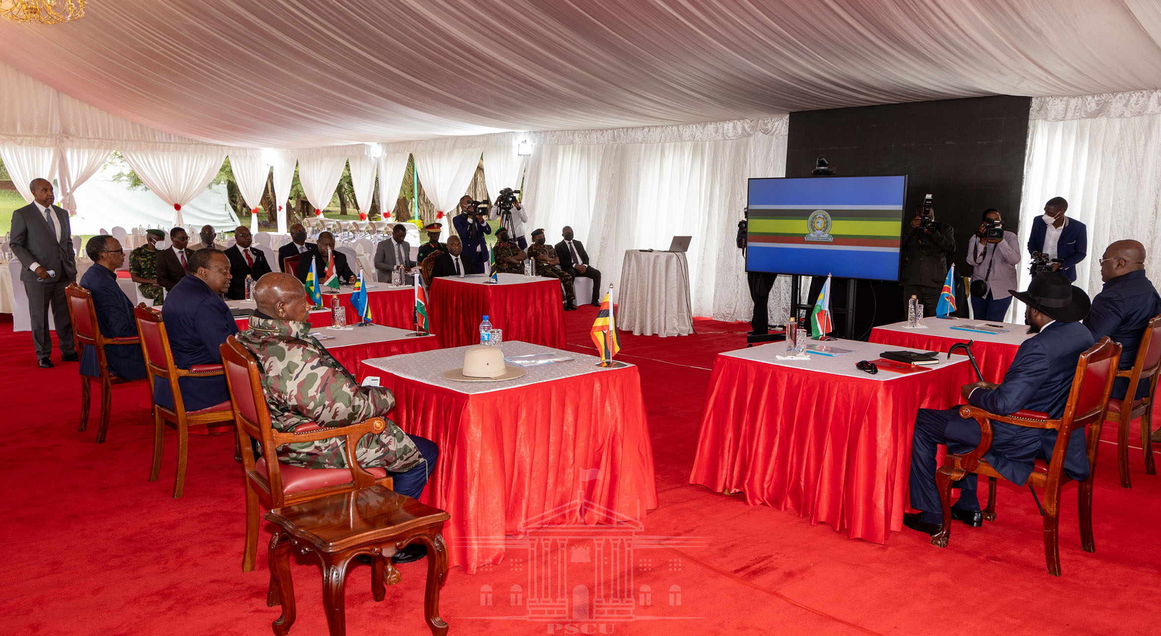 EAC Heads of State during a high-level meeting, hosted by President Uhuru Kenyatta in Nairobi, on June 20. 