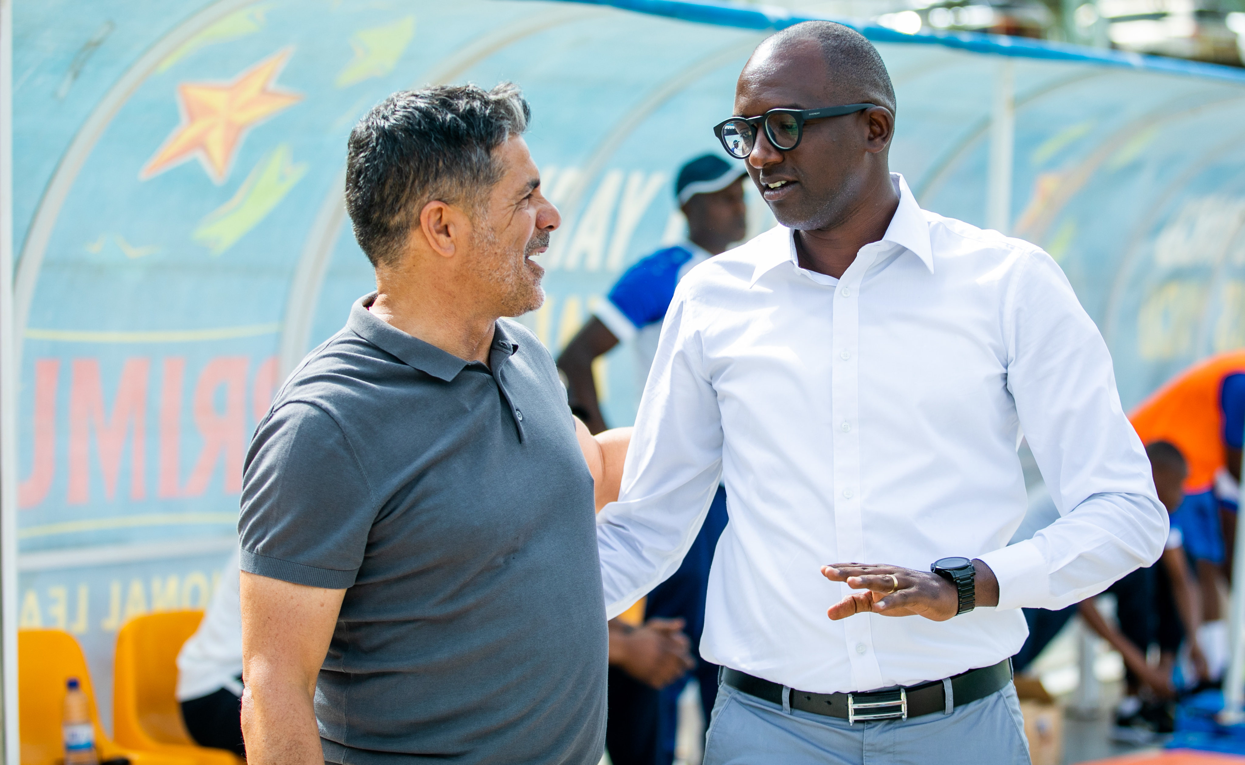 Francis Haringingo (right) is set to replace Jorge Paixu00e3o as head coach of Rayon Sports according to a reliable source at the club. Jorge Paixu00e3ou2019s six month deal run out this month. / Photo by Olivier Mugwiza
