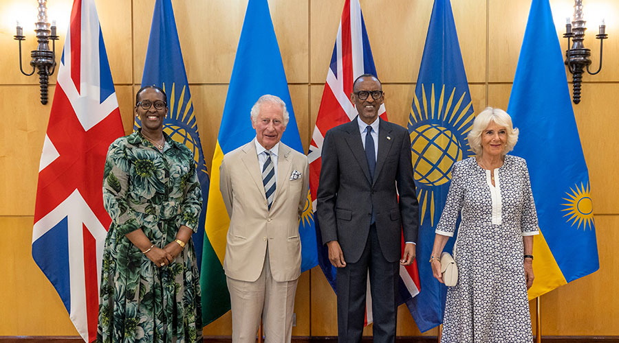 President Kagame and First Lady welcome the Prince of Wales and Duchess of Cornwall at Village Urugwiro.
