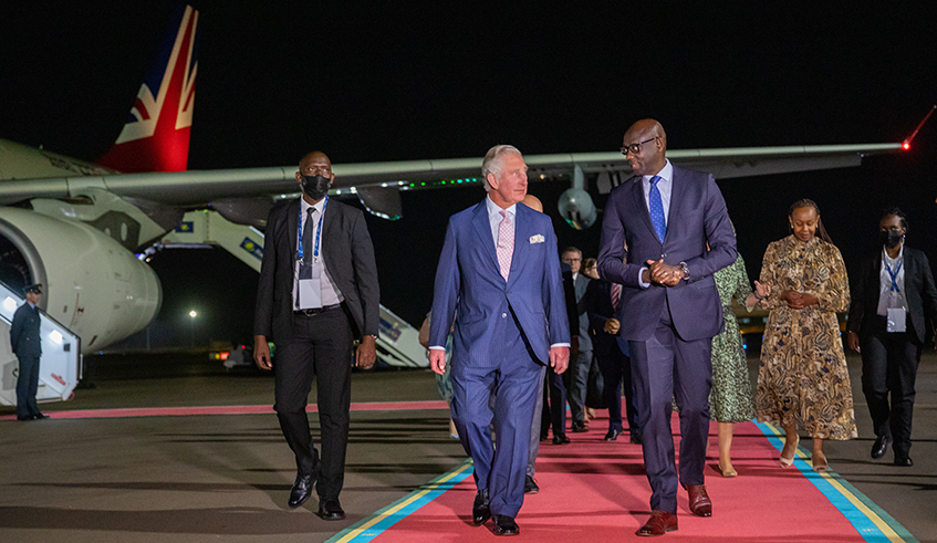 His Royal Highness Prince Charles  and Camilla, the Duchess of Cornwall arrive at Kigali International Airport for the Commonwealth Heads of Government Meeting   on Tuesday June 21,2022 . / Photo by Olivier Mugwiza