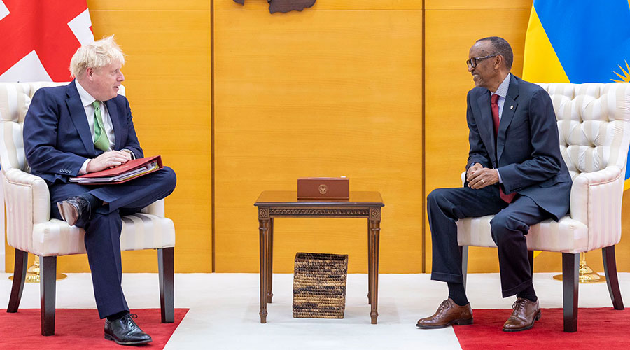 President Paul Kagame  receives Boris Johnson, the Prime Minister of the United Kingdom at Village Urugwiro on June 23,2022. Photo by Village Urugwiro
