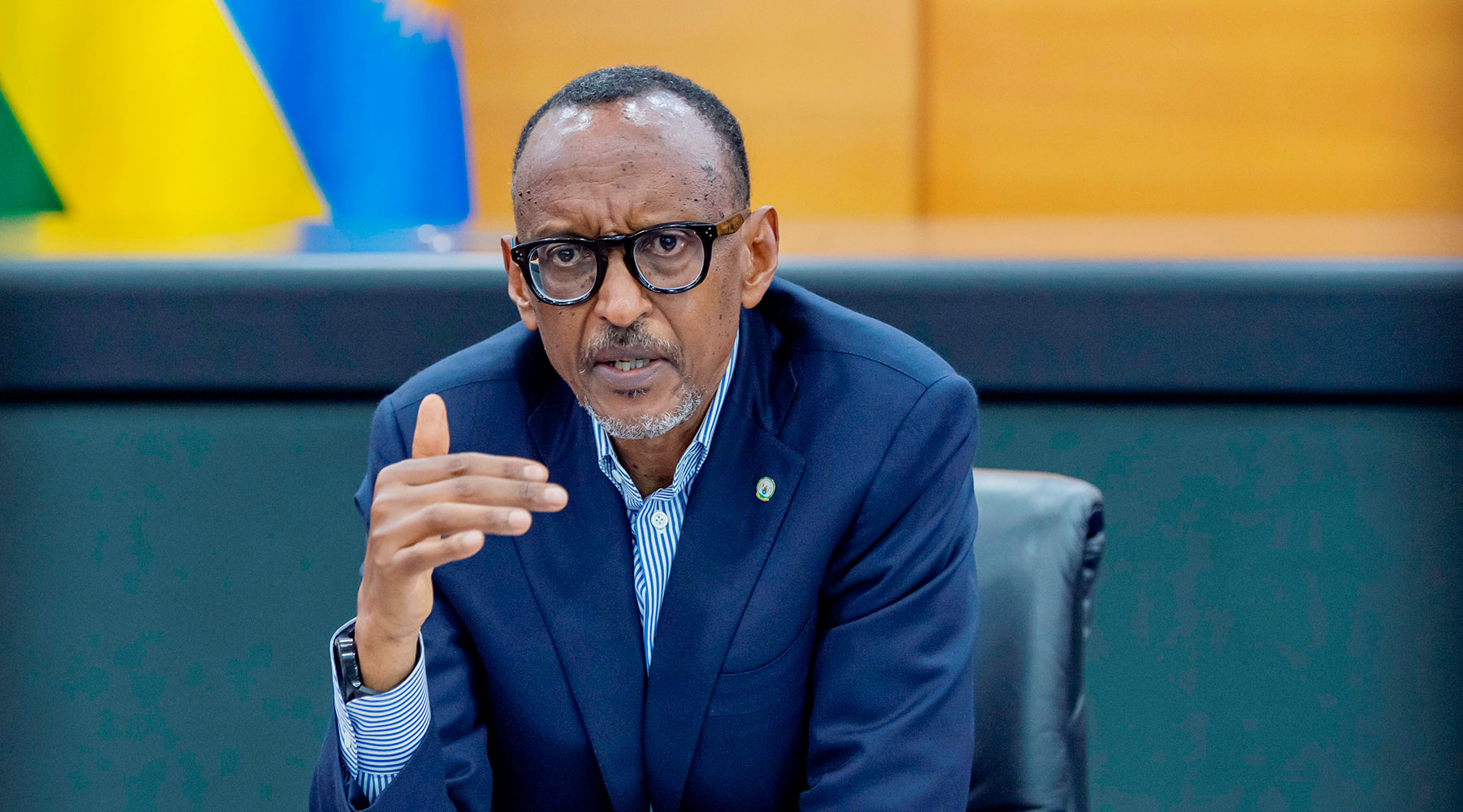 President Kagame spoke about the UK-Rwanda migration deal, RwandAiru2019s partnership with Qatar, the impact of Russia-Ukraine on Rwanda and CHOGM, among other issues. Photo by Village Urugwiro