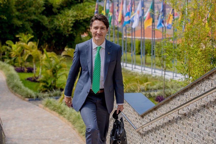 Justin Trudeau, the Prime Minister of Canada   at  the 7th Intergenerational Dialogue on the sidelines of the Commonwealth Heads of Government that concluded on June 25. Courtesy