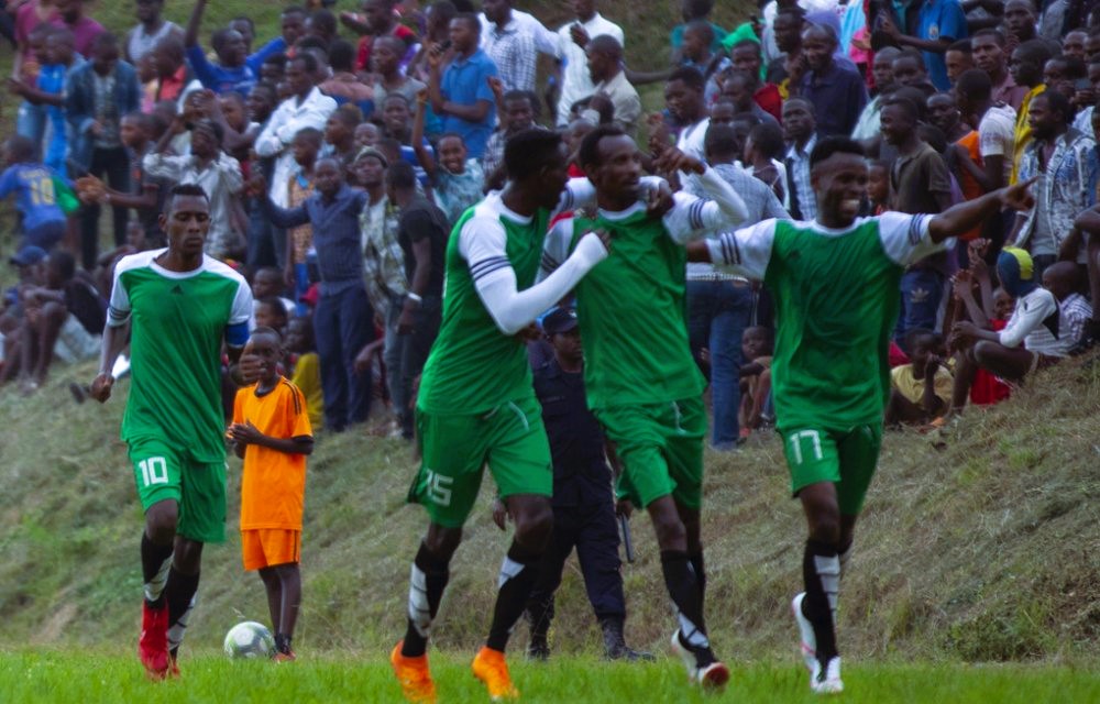 Rwamagana City players celebrate after beating APR in Peace Cup in 2019. 