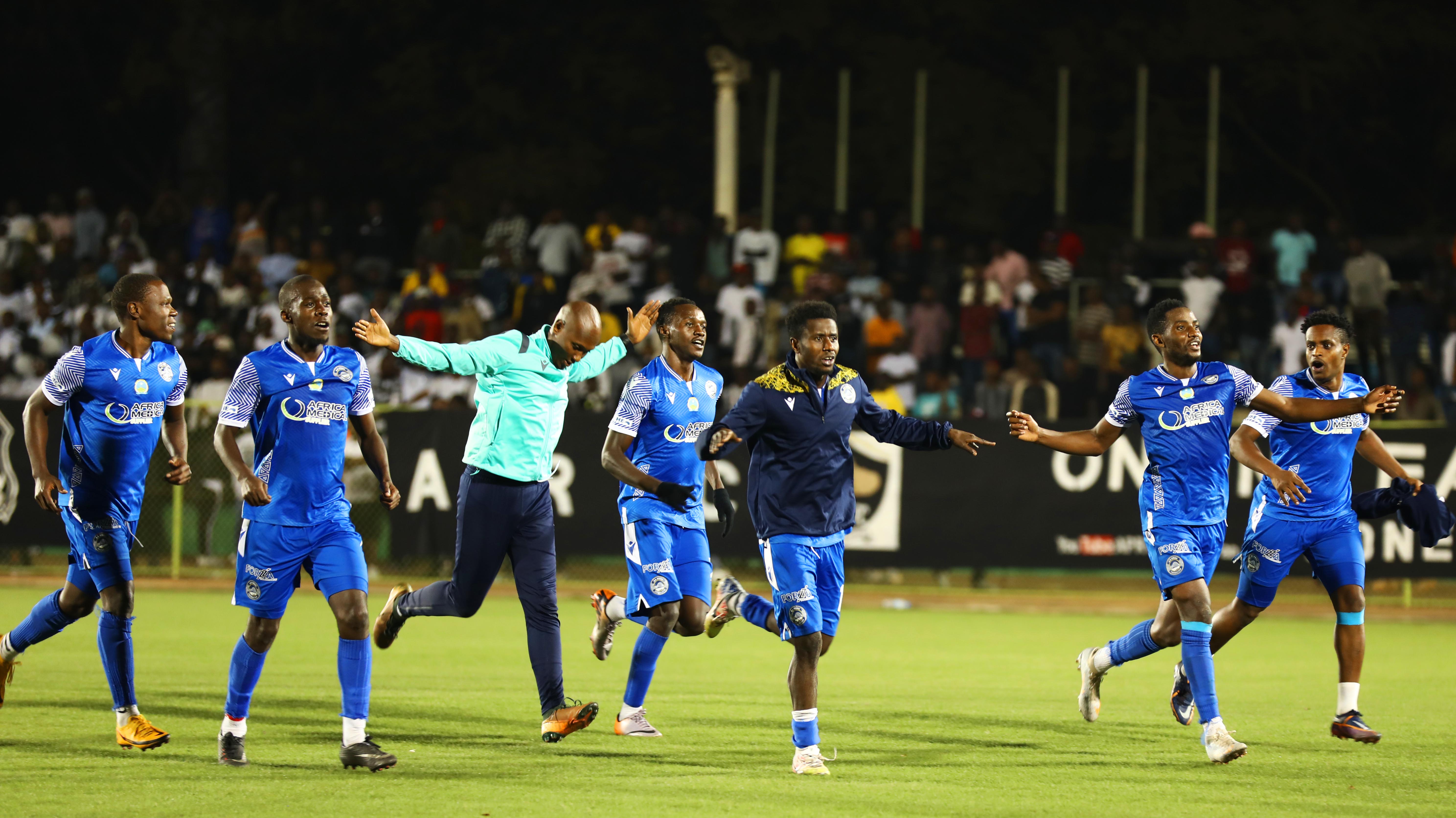 AS Kigali players celebrate after winning the Peace Cup on Tuesday. The club will represent Rwanda in the CAF Confederation Cup next season. Photo: Craish Bahizi.