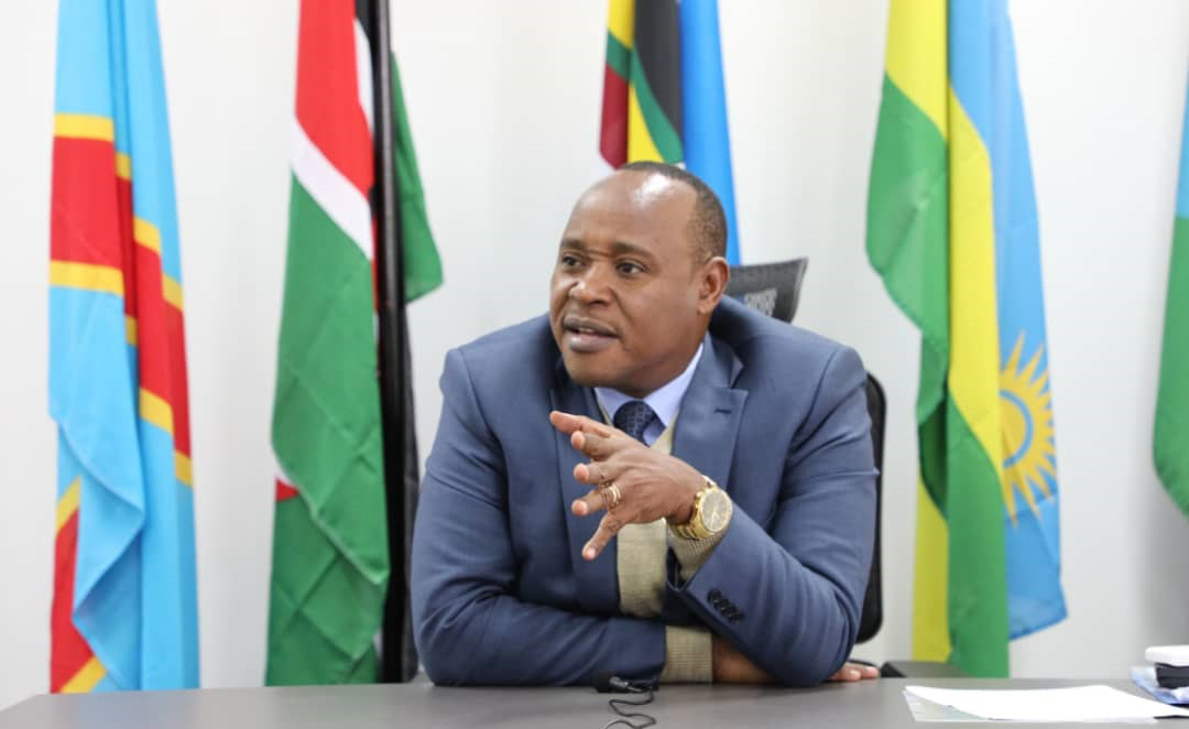 EAC Secretary-General Peter Mathuki during the interview. Photo: Courtesy.