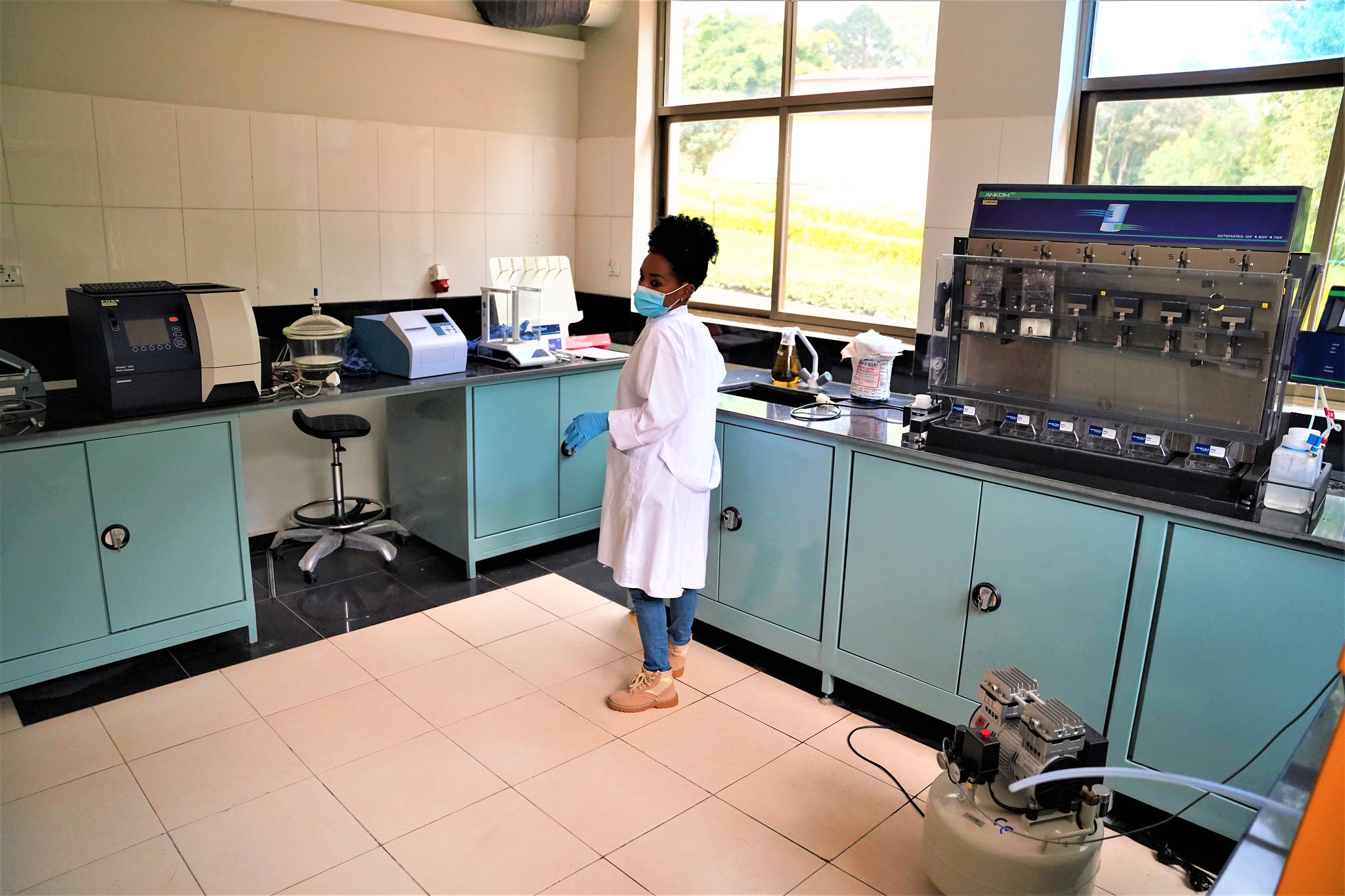 The laboratory has different equipment, including microbiology equipment to help produce starter cultures, equipment that test ingredients and quality of agro-processing products. The research centre is also a medicinal garden, with herb species used in producing pharmaceutical products. Photo: Craish Bahizi.